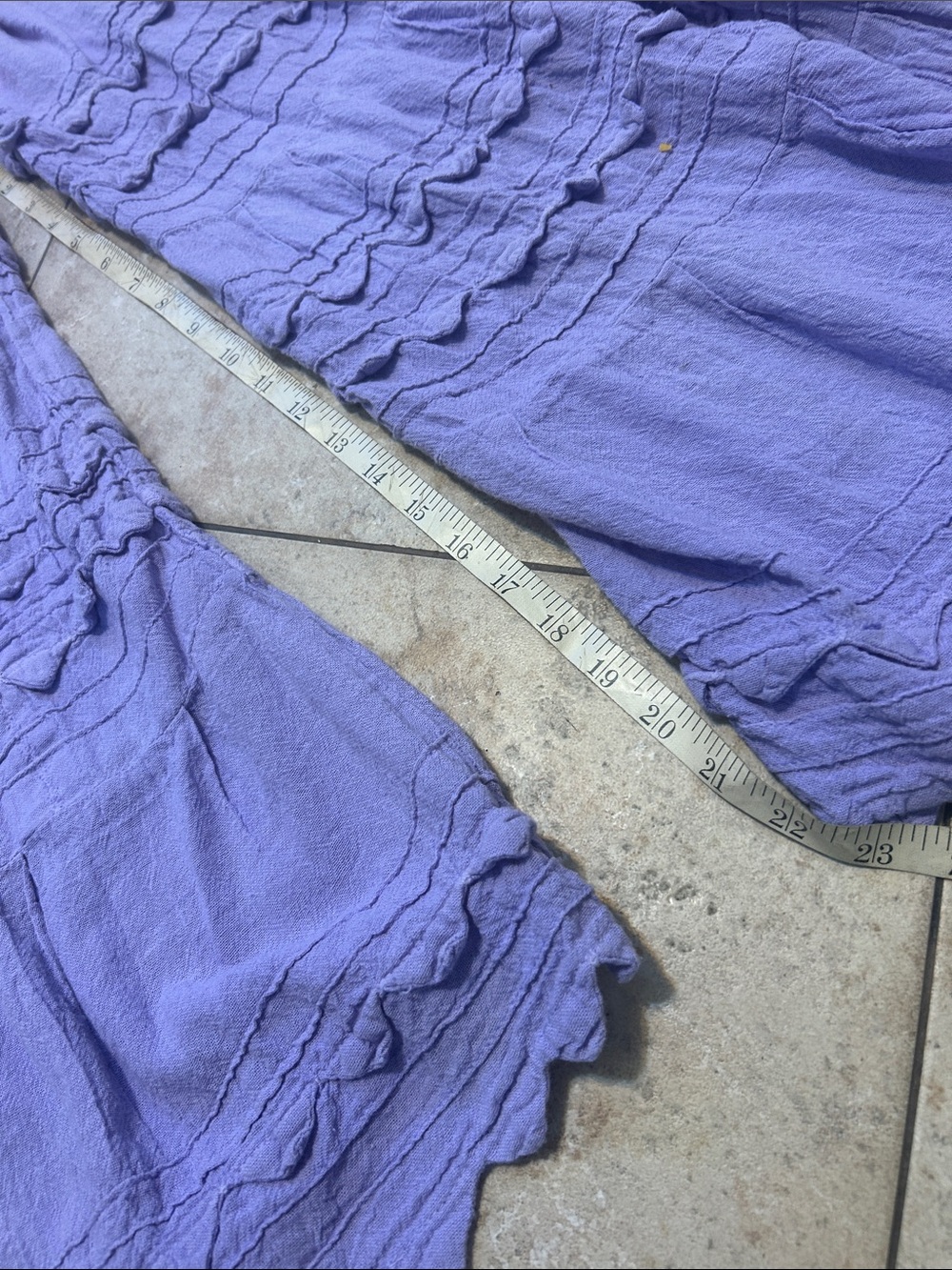 Lilac Tiered Ruffle Wide-Leg Pants size S - Picture 4 of 6